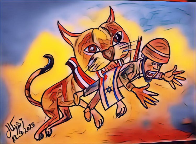 “الوشق المصري ينتقم: فنان مصري يوثق هجومه على جنود إسرائيليين في كاريكاتير جريء!”