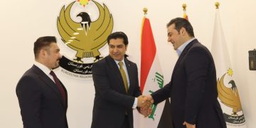 وكيل وزارة الثقافة والشباب بإقليم كردستان العراق يستقبل أحمد سمير نائب رئيس الاتحاد الدولي للميني فوتبول