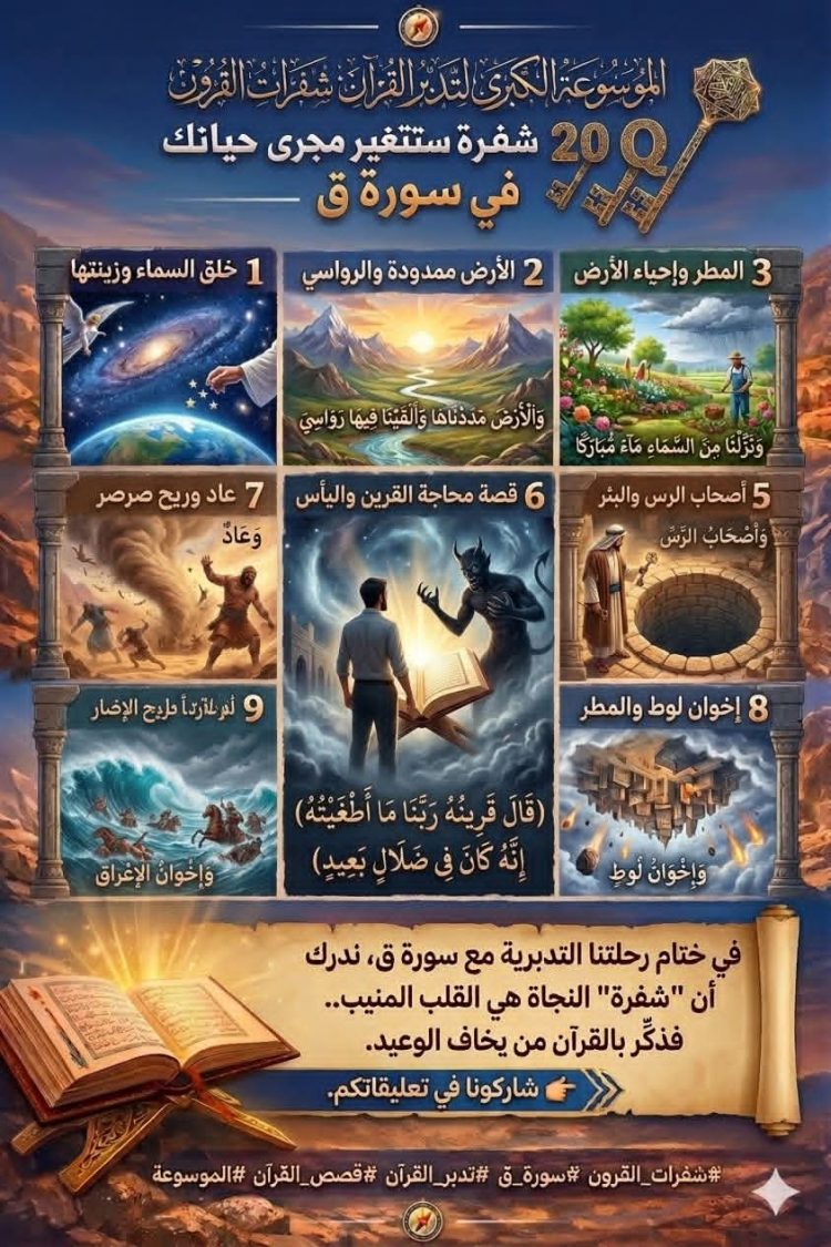 20 شفره ستغير مجرى حياتك من سوره (ق) من بزوغ الخلق إلى خروج البعث